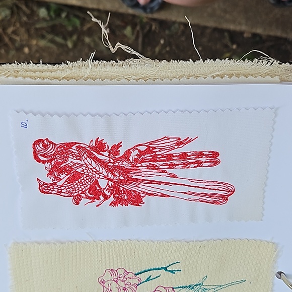 Cute Hummingbird on a Branch - Applique - Machine Embroidery  Handmade machine embroidery bird patch